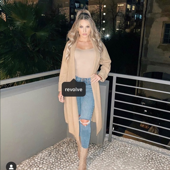 REVOLVE tan sweater cardigan - Picture 1 of 5